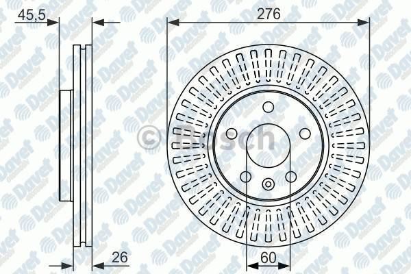 BOSCH 0986479643 Fren Diski On 276mm Astra J 09-> Aveo 11-> Cruze 09->